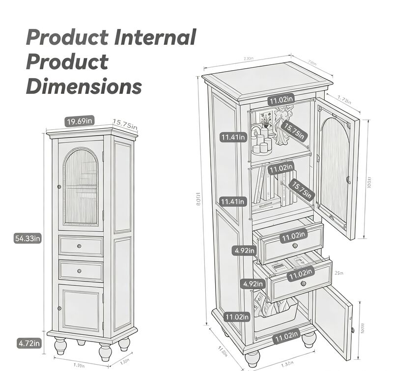 Vophex Narrow Storage Cabinet image number 7