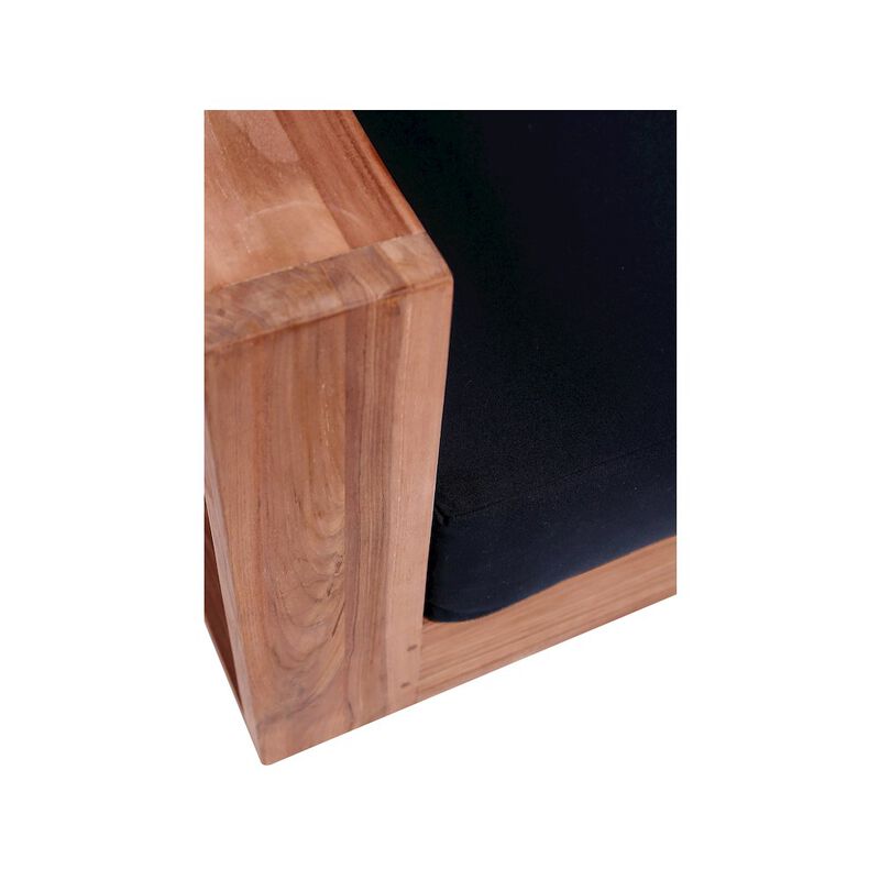 Meridian Furniture Tulum Black Water Resistant Fabric Outdoor Loveseat