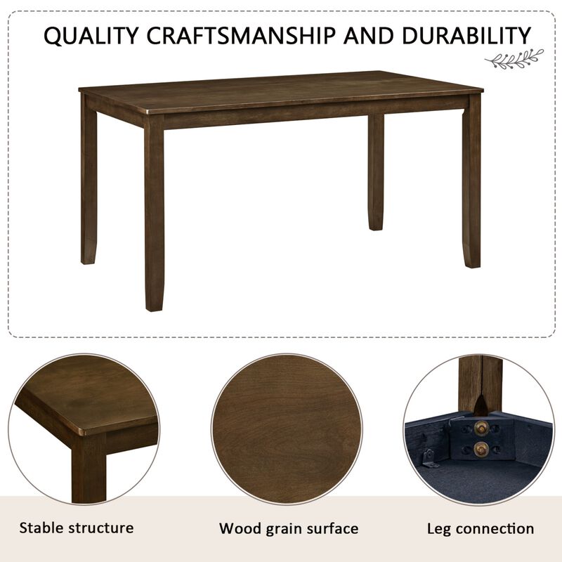 Sorhom 6‑Piece Farmhouse Rustic Dining Table Set image number 3