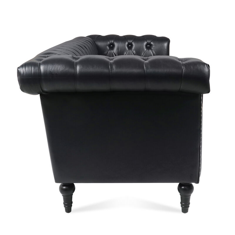 Traditional Square Arm Removable Cushion 3 Seater Sofa image number 4