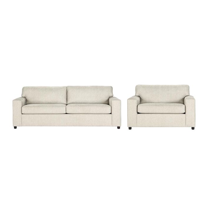 New Classic Furniture Kylo Natural Polyester Fabric Sofa  and Oversized Chair