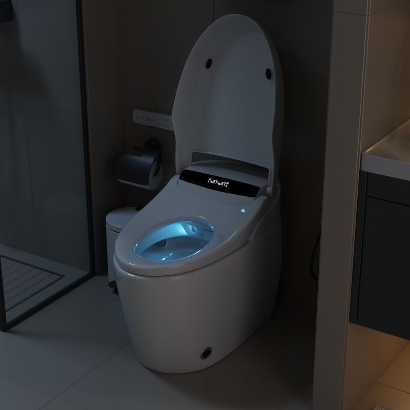 FUFU&GAGA Modern Ceramic Glazing Smart Toilet with Automatic Lid Foot Sensor Flushing Heated Seat and Multifunctional Bidet 26.8 in. W x 16.1 in. D x 18.7 in. H White