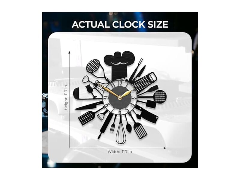 LED Light Black Retro Vinyl Record Wall Clock Modern Living Room Decor image number 2