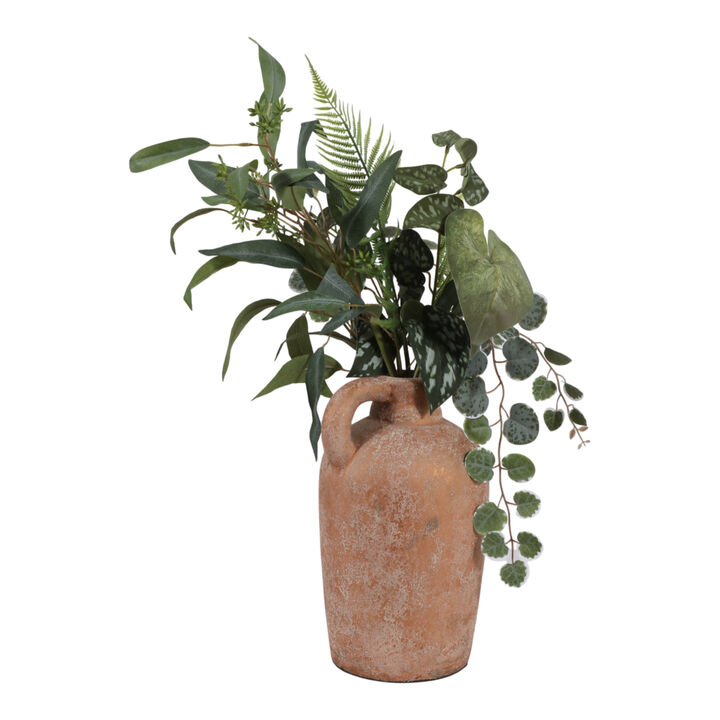 Terracotta Textured Jug Vase