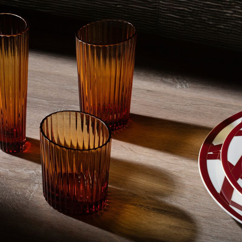 Water Glasses NASTRI GLASS Amber Set of 6, H 4.72" image number 2
