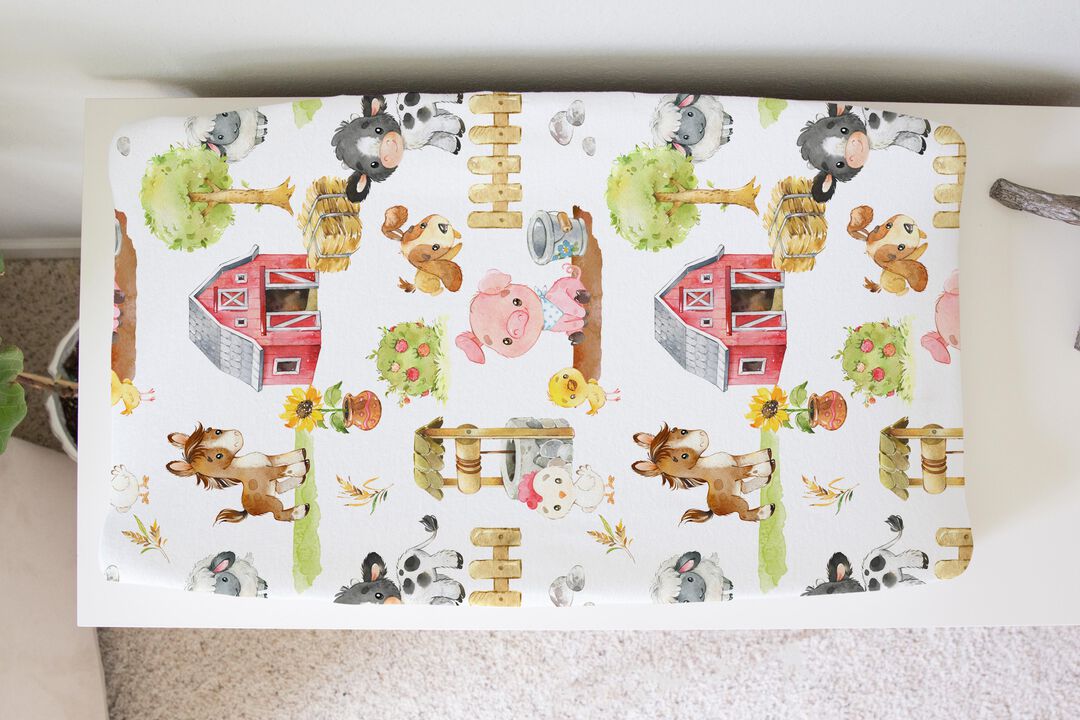 Baby Changing Pad Cover - Farm Animals
