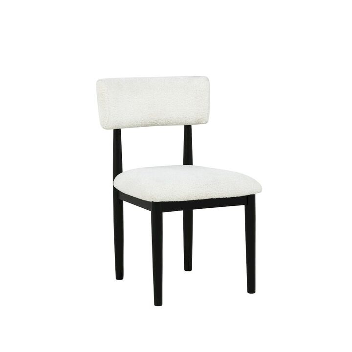 Yvetta Mid Century Modern Dining Chairs, Set of 2, White/Black