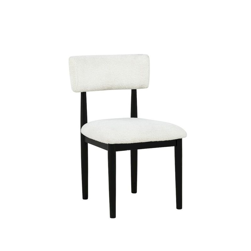 Yvetta Mid Century Modern Dining Chairs, Set of 2, White/Black