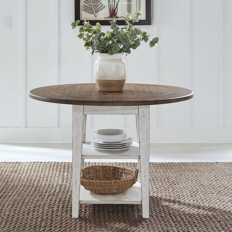 Liberty Furniture Al Fresco Drop Leaf Table for Dining Room - Graphite & Whitestone image number 8