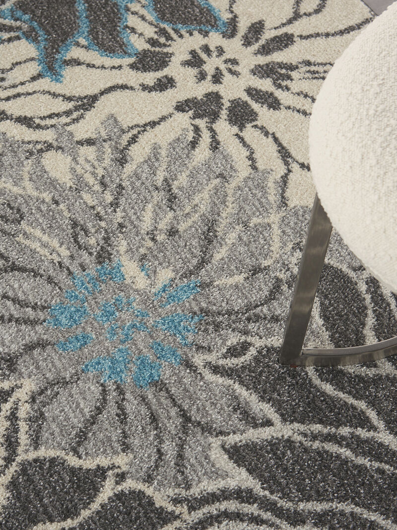 Passion PSN17 Chracoal/Blue 5' x Round Rug image number 7