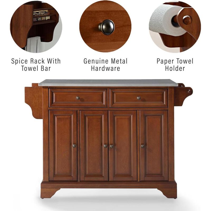 Lafayette Stainless Steel Top Full Size Kitchen Island/Cart