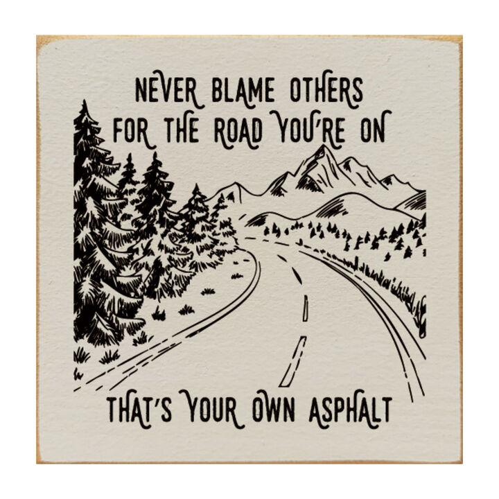 Inspirational Wooden Wall Art Sign Rustic Home Decor Motivational Quote Plaque Never Blame Others