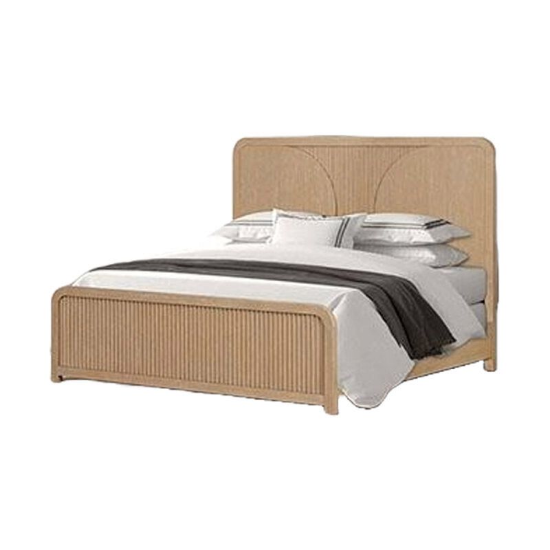 2pc King Bedroom Set, Natural Brown Wood, Nightstand image number 4