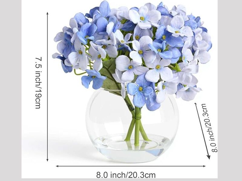 2 Piece Artificial Hydrangea Flowers Real Touch Vase Filler image number 2
