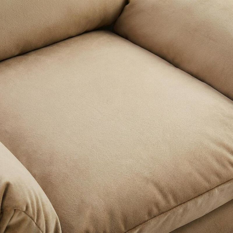 Performance Velvet Upholstered Accent Chair with Wide Arms, Taupe image number 5