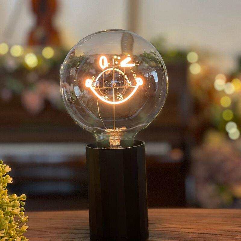 Bulb SMILEY WORLD KIDNESS Amber with Base Table Lamp PORTABLE Rose Gold image number 3