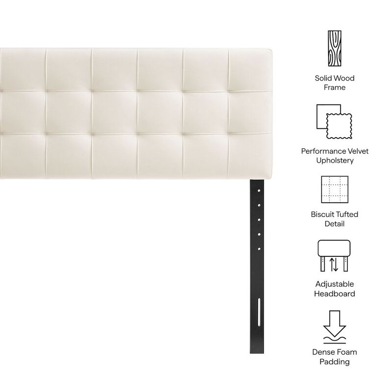 Lily Stain-Resistant Performance Velvet Queen Size Headboard image number 2
