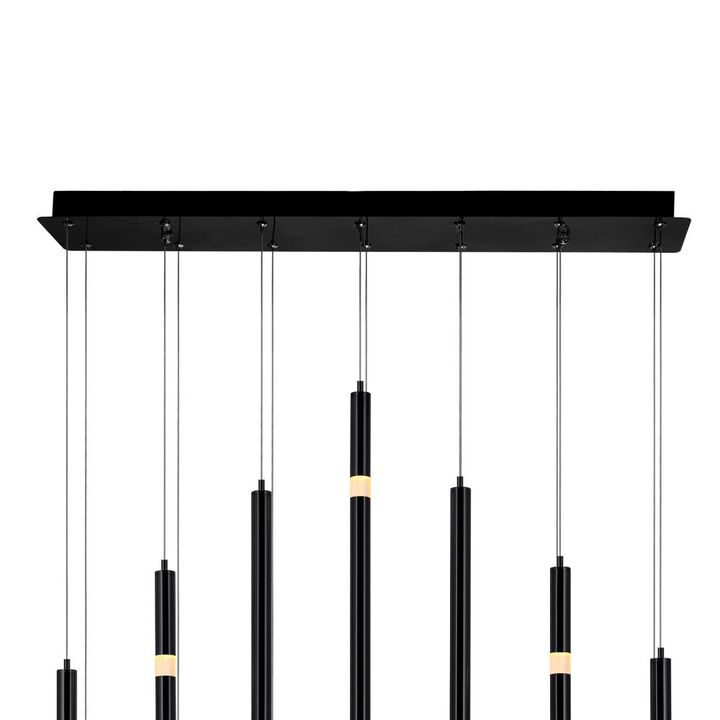 Flute 14 Light LED Chandelier With Black Finish