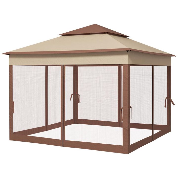 Hivvago Portable 11x11 Gazebo with Mesh Netting & Carry Bag