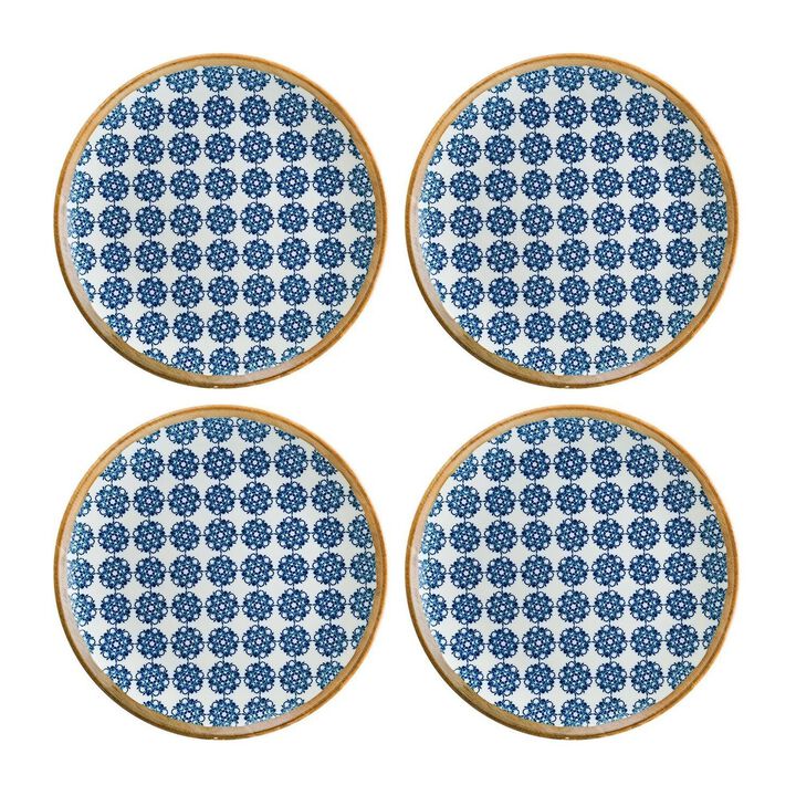 Calif dia.10" Round Decorated Porcelain Plate (Set of 4)