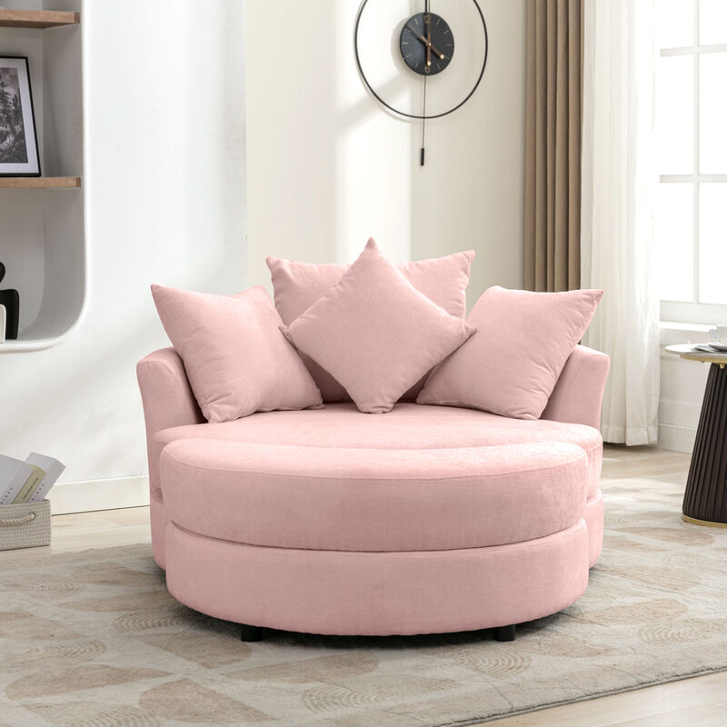 Pislug 360&deg; Swivel Accent Barrel Chair image number 2