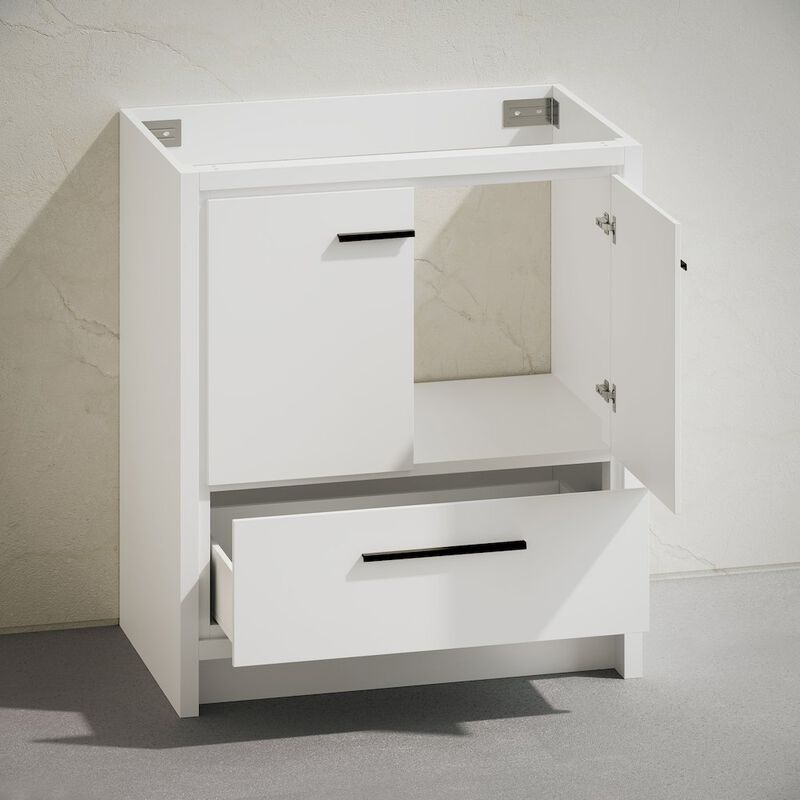 Virage 30" Freestanding Bathroom Vanity in White without Sink Top image number 5