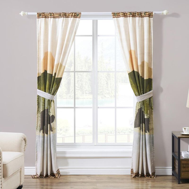 Greenland Home by The Lake Curtain Panel Pair - Set of 2 - 42x84" and 3x24", Natural