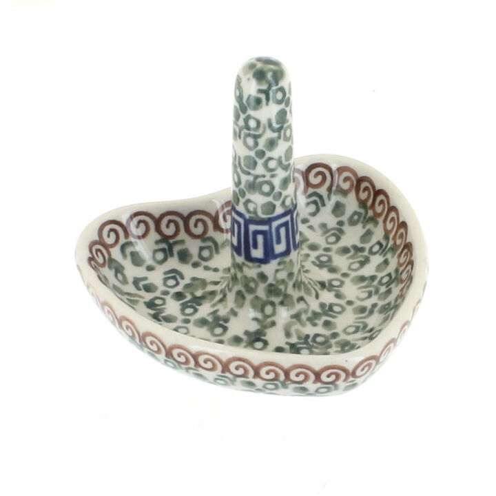 Blue Rose Polish Pottery Saffron Ring Holder