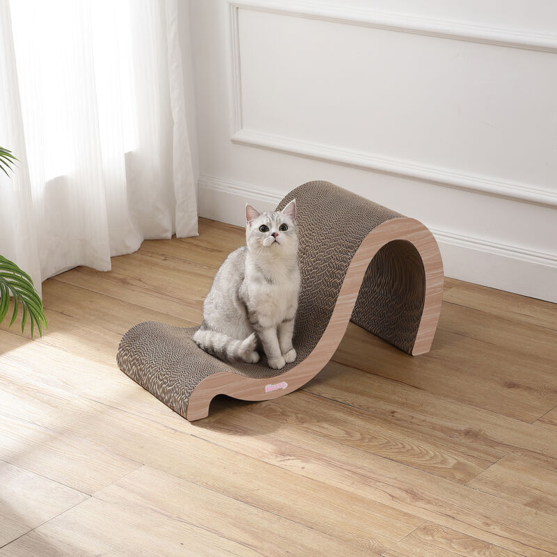 Kona Modern Cardboard Double-Sided Wave Cat Scratcher with Catnip