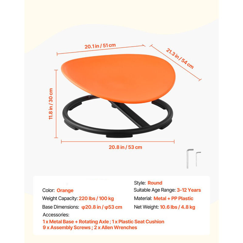 Kids Swivel Chair 220 LBS Capacity Sensory Spinning Seat with Base image number 2