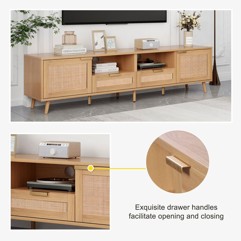 Merax Modern Farmhouse Media Console TV Cabinet for Living Room