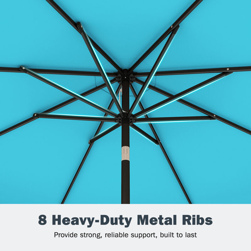 9 Feet Patio Umbrella with Weighted Base and Sandbags image number 7
