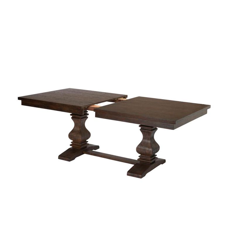 Best Quality Furniture 78-96 Extension Dining Table w/Center 18-Inch Leaf, Walnut Color