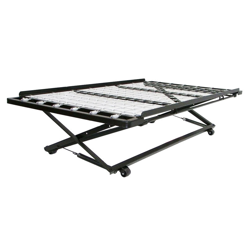 Pop Up Trundle of High Carbon Rail Steel, Black - Benzara