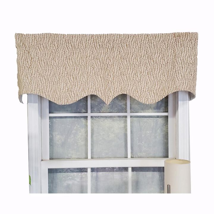 RLF Home Modern Design Classic Cascades Regal Style Window Valance 50" x 17" Ivory