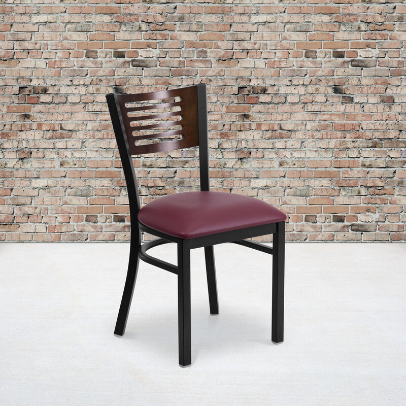 Bk/Mah Slat Chair- Seat image number 1