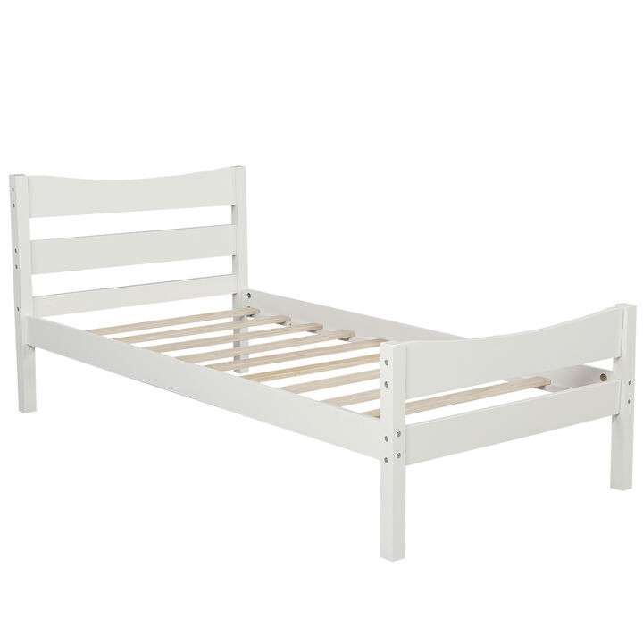 Merax Wood Platform Bed with Headboard and Wooden Slat Support
