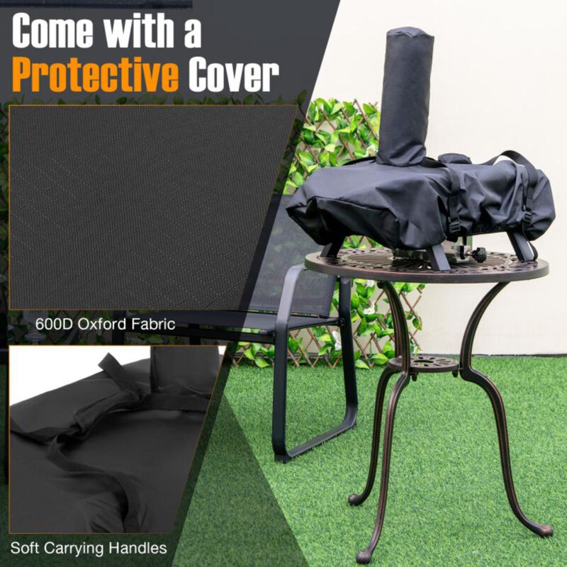 Hivvago Outdoor Pizza Oven Portable Wood Pellet Pizza Stove with 12 Inch Round Rotatable Pizza Stone