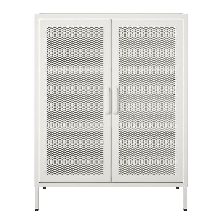 Shadwick 2 Door Metal Locker Storage Cabinet-Mesh Metal Doors