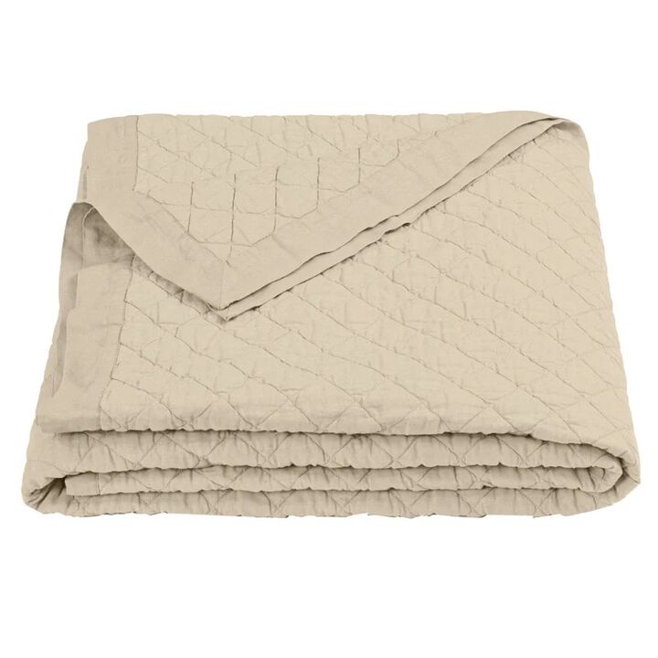 Diamond Tan Full/Queen Quilt Set