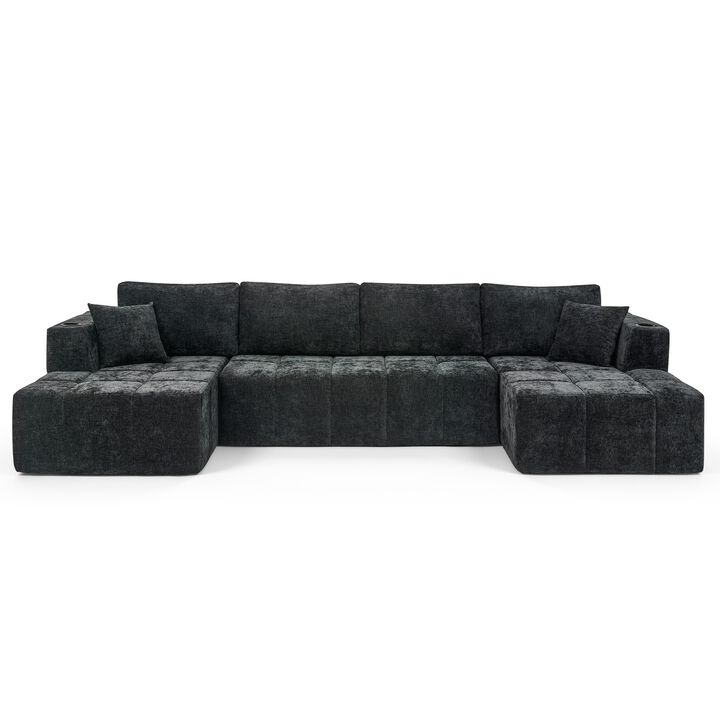 Gralte U-Shaped Chenille Sectional Sofa