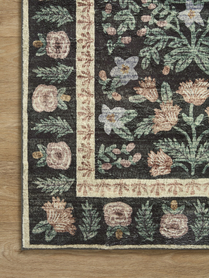 Eden Mughal Garden EDE02 Black 7'6" x 9'6" Rug by Rifle Paper Co. x Loloi
