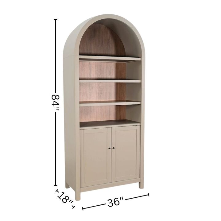 Starlight Canyon Home Brown Solid Wood Arched Cabinet with Doors, Hutch Cabinet with Storage