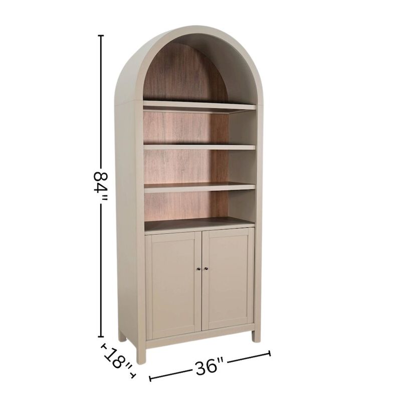 Brown Solid Wood Arched Cabinet image number 1