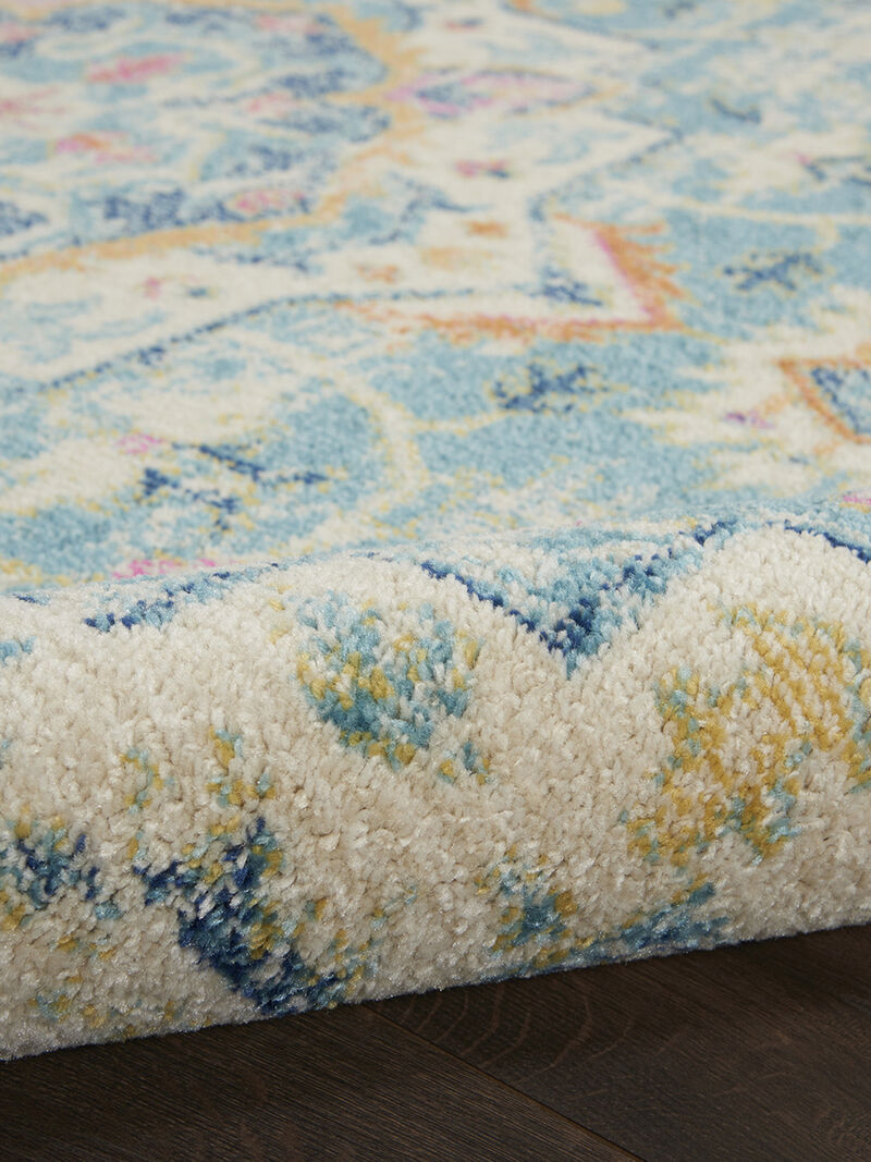 Passion PSN25 Ivory/Light Blue 2'2" x 10' Rug image number 4