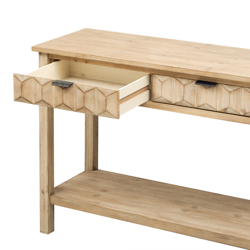 Merax Modern Stylish Console Table with 3 Drawers