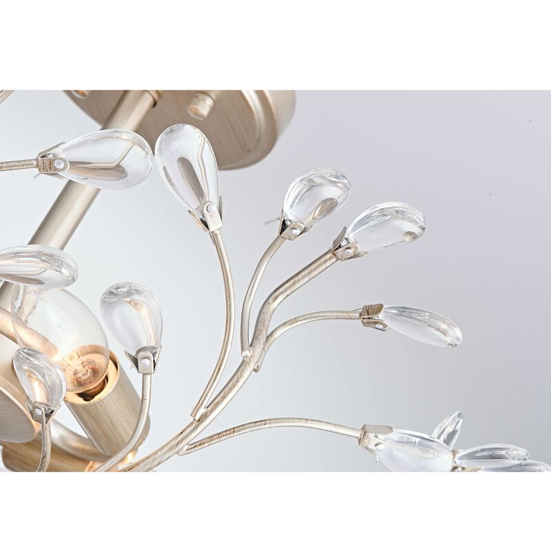 Fleur 4-light Crystal Beaded 9-Branch Semi-Flush Mount - 18 inches in diameter x 12 inches H image number 5