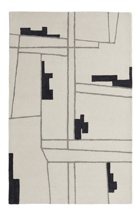 HomeRoots 8' X 10' Gray and Ivory Wool Abstract Hand Tufted Area Rug