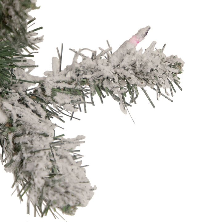 4.5' Pre-Lit Medium Heavily Flocked Pine Artificial Christmas Tree  Multicolor Lights