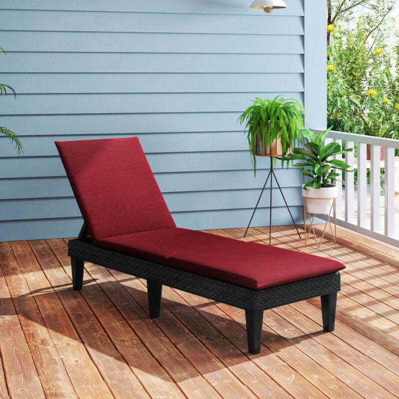 Hivvago Patio Lounge Chair 3-Position Adjustable Backrest and Cushion